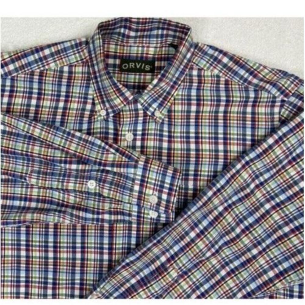 Orvis‎ Men Button Down Heritage Wash multicolor plaid long sleeve M.
